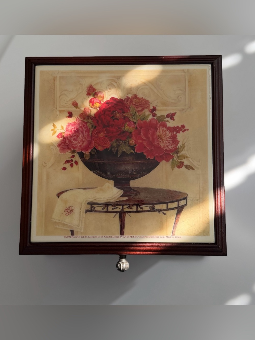 Cherry Wooden Jewelry Box Kathryn White